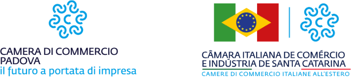 Filiados à Camera di Commercio di Padova e à CCIESC — Câmara Italiana de Comércio e Indústria de Santa Catarina.